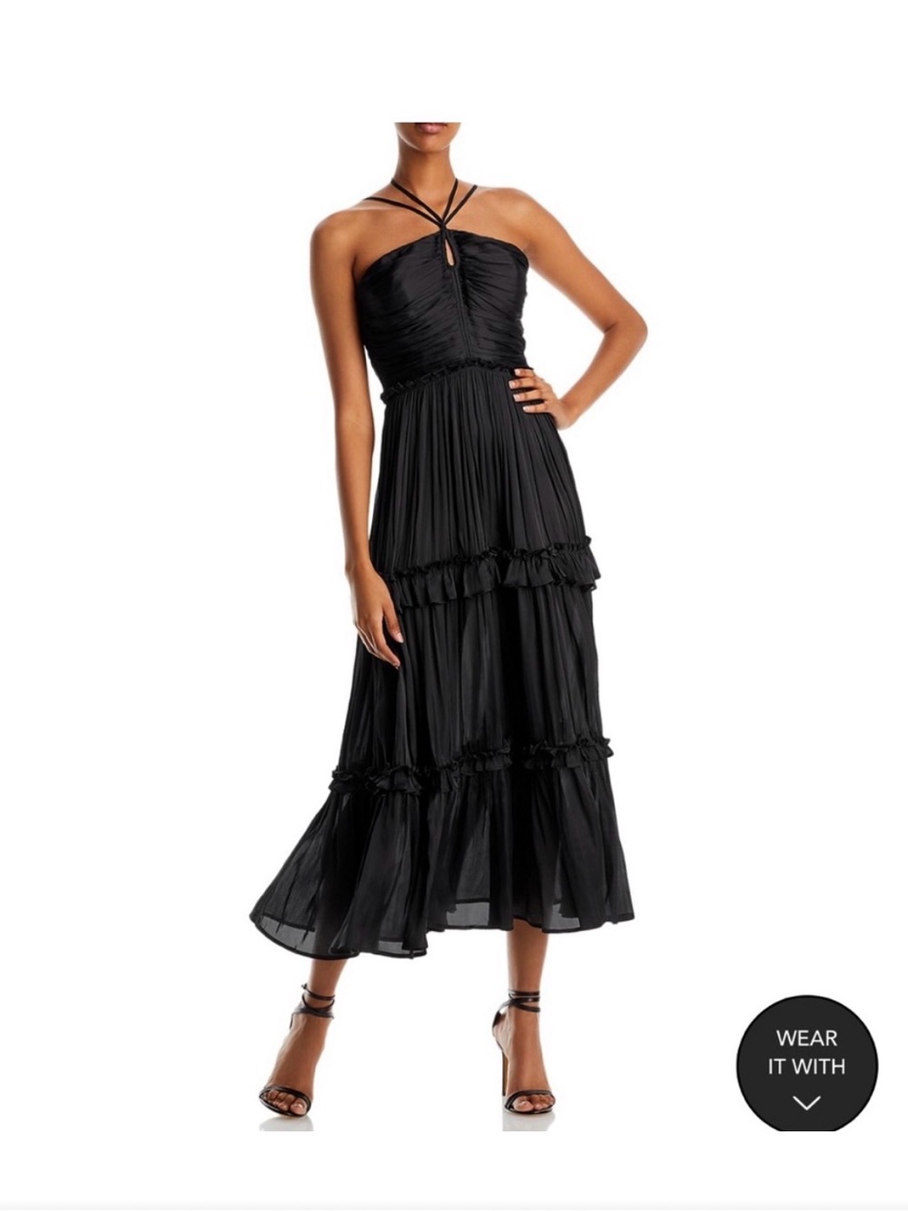 Aqua Ruched Strappy Midi Dress
